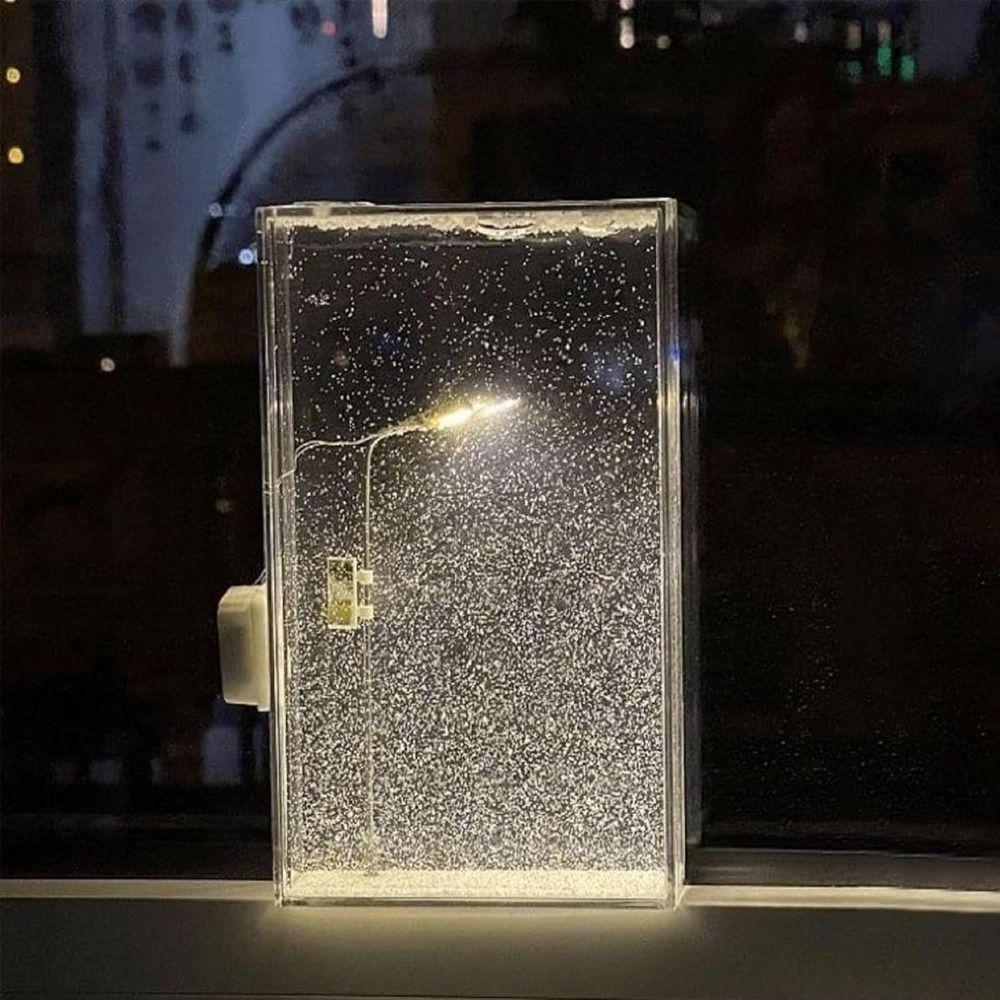 Cadou de Crăciun Scenă de zăpadă Lampă de noapte Materiale DIY Lampă stradală curgătoare Decor de birou