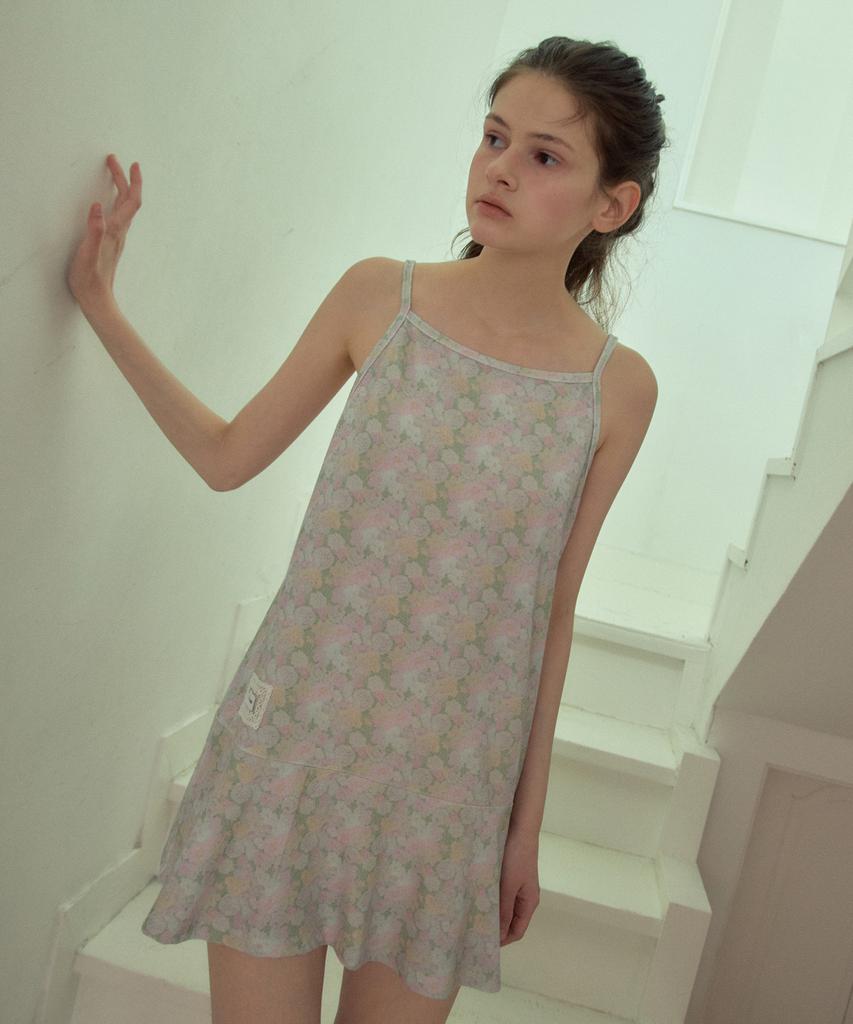 Aueonoseuteljia Floral Terry Sleeveless Dress Set_Mix Green(Ob6Op05)