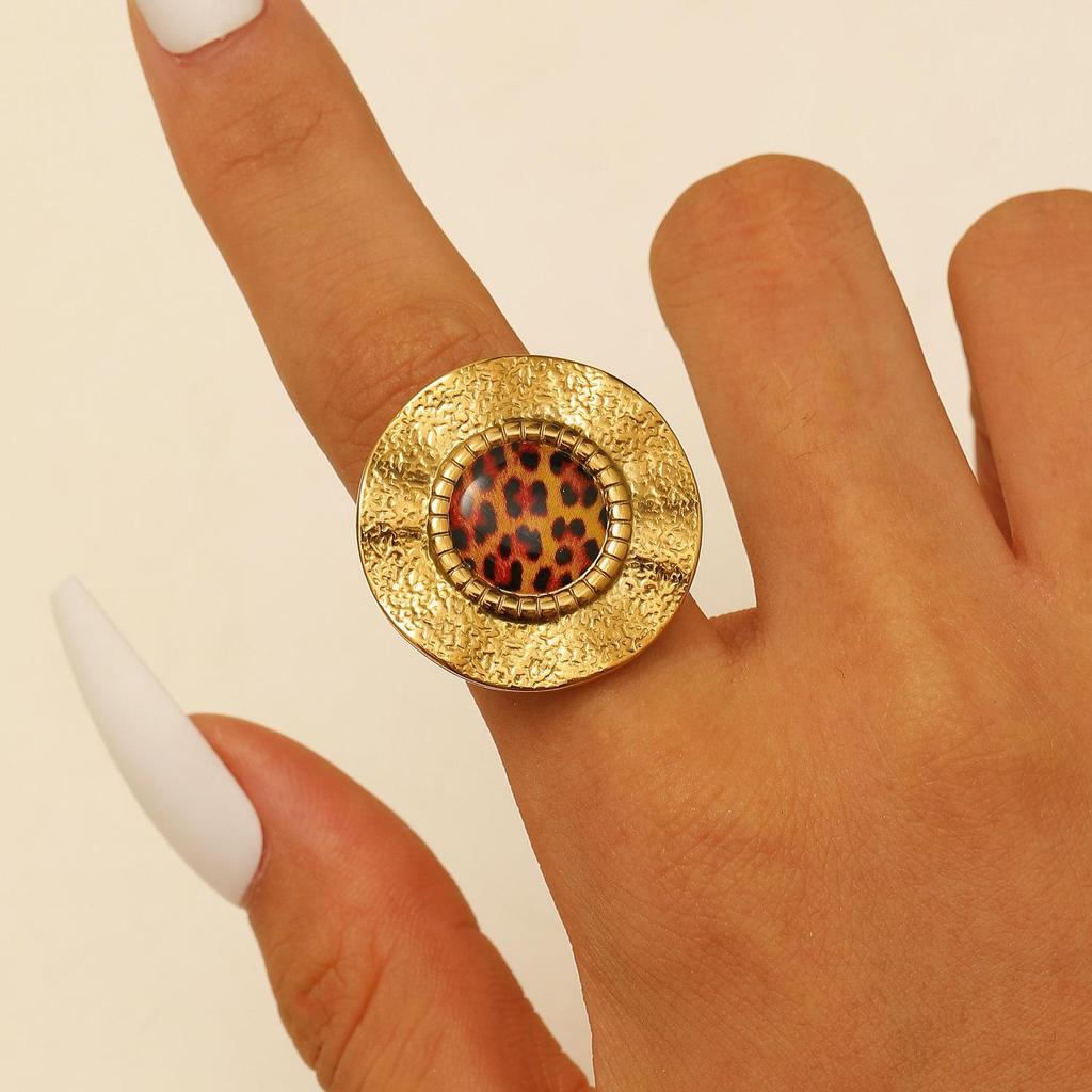 Vintage Turquoise Stainless Steel Open Finger Ring for Women