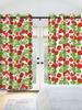 2Pcs Fruit Strawberry Window Curtain Children's Bedroom Blackout Thermal Insulated Room Darkening Noise Reduction Grommet Drapes