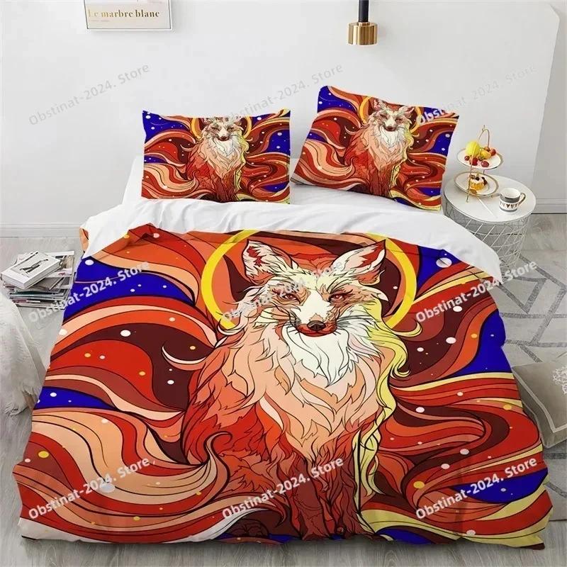 3D Animal Duvet Cover Microfiber Wolf Fox Elk Bedding Set Wild Animals Comforter Cover King Queen For Teen Adults Bedroom Decor