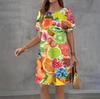 Fashion 3D Print Summer Dress Loose Casual Short Sleeve O-Neck Mini Dress