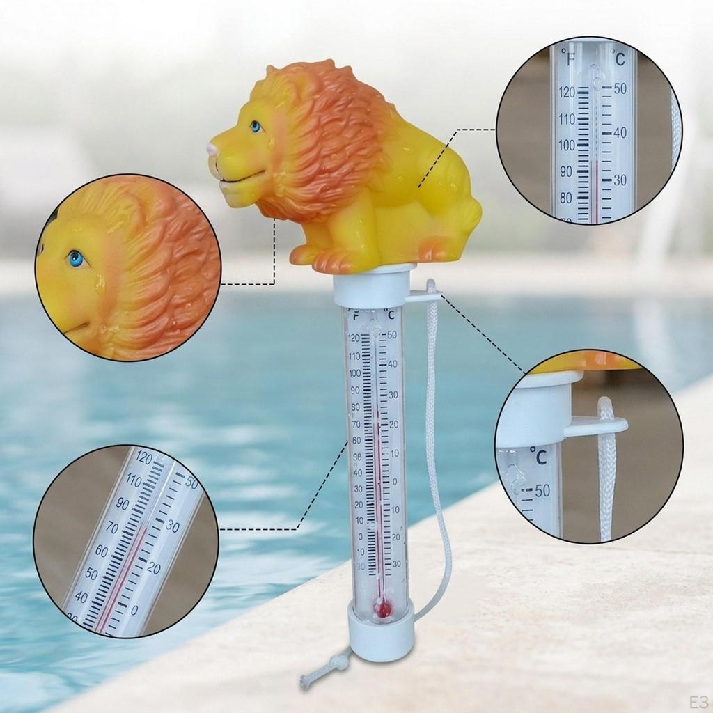 Temperature Gauge with Analog Cartoon Animals, Suitable for Fishing Ponds.