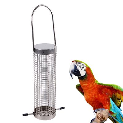 Mangeoire à oiseaux sans gâchis Distributeur de nourriture suspendu pour perroquet de compagnie Décoration de jardin Conteneur de nourriture suspendu portable