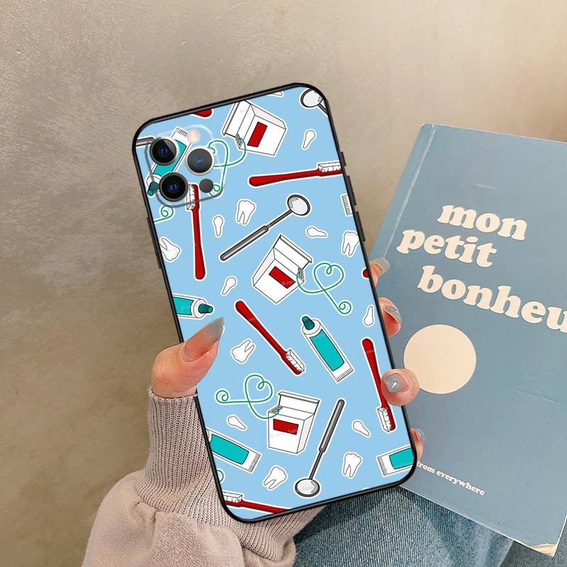 Dentist Tooth Dental Hygienist Case For iPhone 17 Air 16 15 14 13 11 12 Pro Max 13 mini XR 15 16 Plus 16e Back Cover Shell