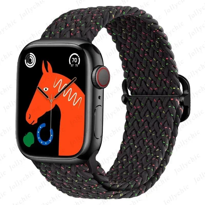 Braided Solo Loop For Apple Watch Ultra Band 40mm 44mm 41mm 38mm 49mm 45mm Elastic Nylon Bracelet iWatch Series 9 8 7 3 Se Strap