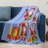 Cozy Christmas Throw Blanket Soft Flannel Reindeer Santa Claus Festive Holiday Home Decor Gift Idea Winter Warm Comfort