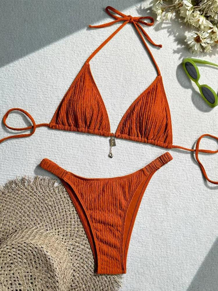 Fashion Sexy Laced Up Bikinis Set Women Split Swimsuit Beach Brazil Bikini 2026 New All Season Backless Bikinis 2 Piece Set