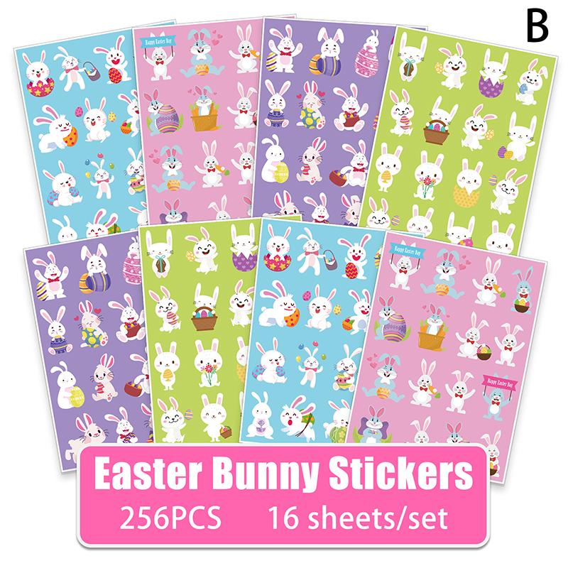 

16 листов наклеек «Счастливой Пасхи» мультяшный кролик пасхальные яйца наклейка-пломба для детей DIY открытка конверт канцелярский декор
