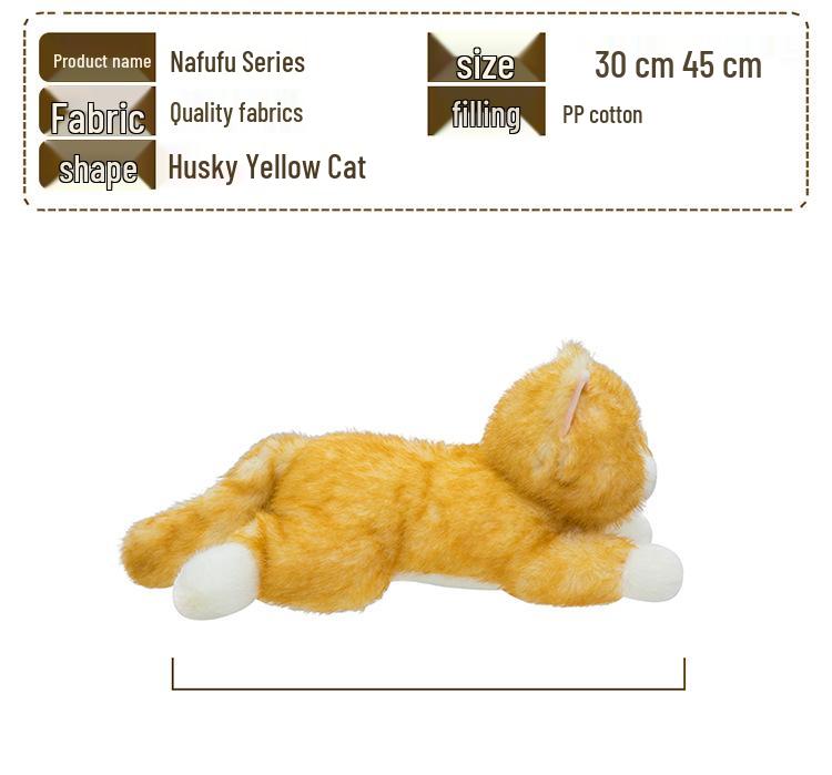 Adorable Calico Cat & Dog Plush Toy - Lying Pillow for Kids' Room Decor