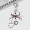 Versatile Key Ring Butterfly Bowknot Star Heart Beaded Keyring Bag Pendant Backpack Decoration for Daily Use and Parties