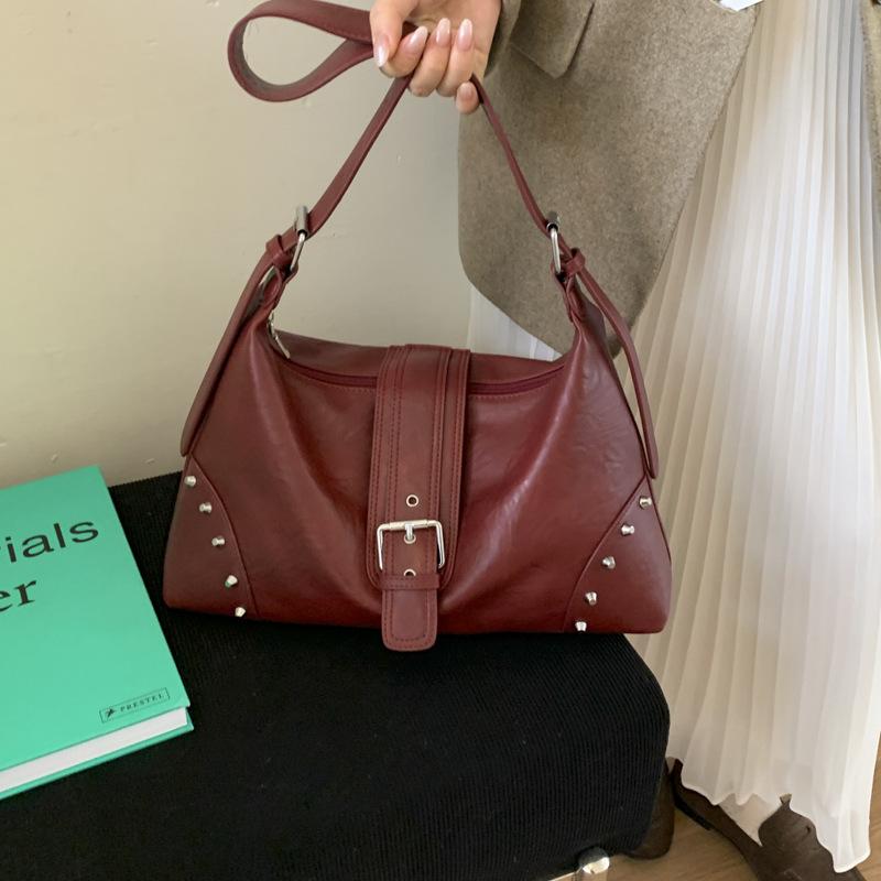 Premium texture bag women's large capacity 2025 new casual fashion retro shoulder messenger bag niche dumpling bag