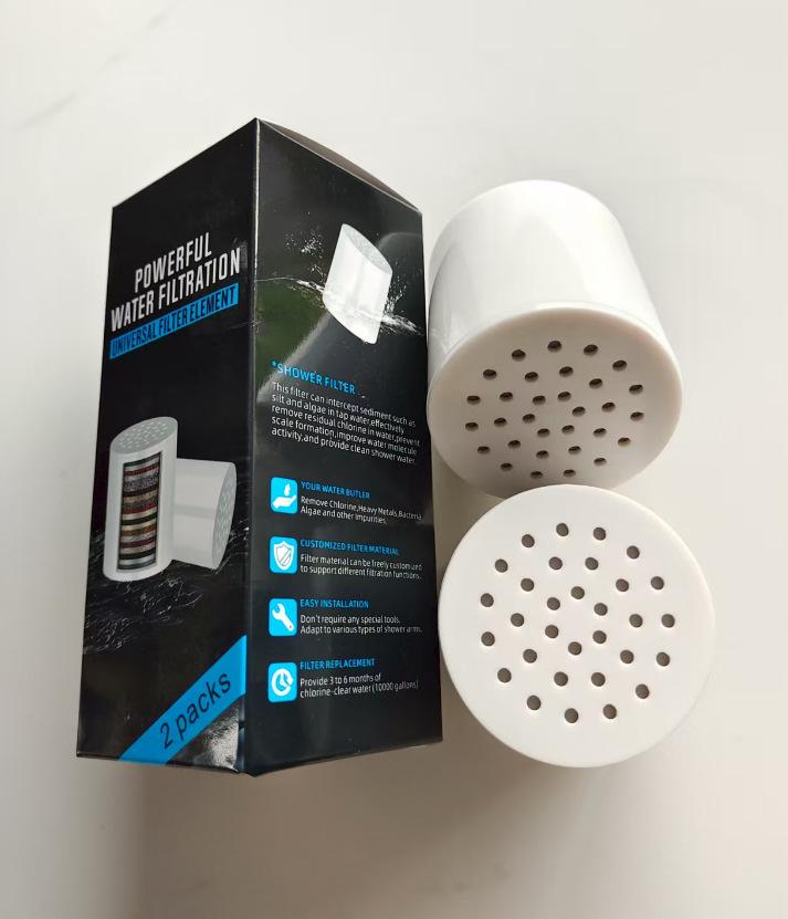 High-Flow 15-Stage Shower Filter: Removes Residual Chlorine & Beautifies Skin with 20-Layer Filter