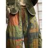Herbst und Winter Übergröße Damen Ethno-Stil Verdickte elastische Taille Hundert bedruckte warme lockere elegante Hose