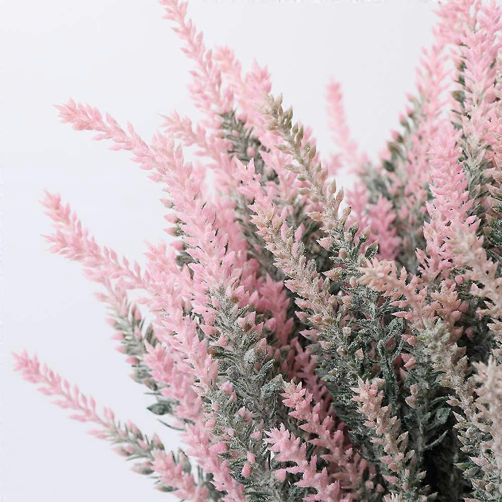 Artificial Lavender Flowers Fake Plants with Fake Plastic Wedding Bouquet for Home Kitchen Decor 8pcs Purple