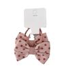 Fabric Handcrafted Bow Hair Ties for Children, Polka Dot Checkered Braided Hair Bands, Girls' Rubber Band Hair Clips