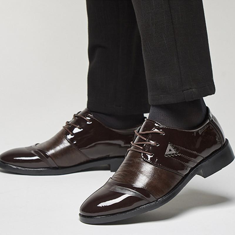 

МодаОсеньЗима Яркие Деловые Лакированные Туфли Мужские Трендовые Элегантные Туфли Для Общения Мужские Классические Туфли Для Вечеринок Мужская Обувь 48 коричневый