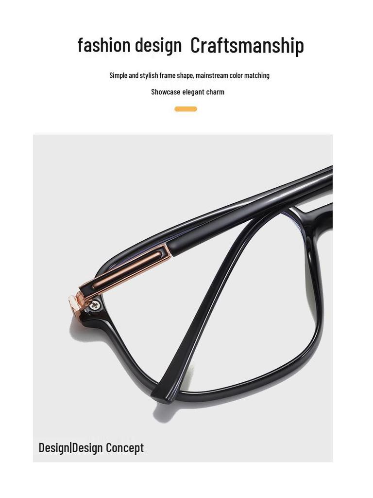 2025 TR90 Korean Style Large Frame Double Bridge Anti-Blue Light Eyeglasses with Plain Lenses - Model OZ 260.