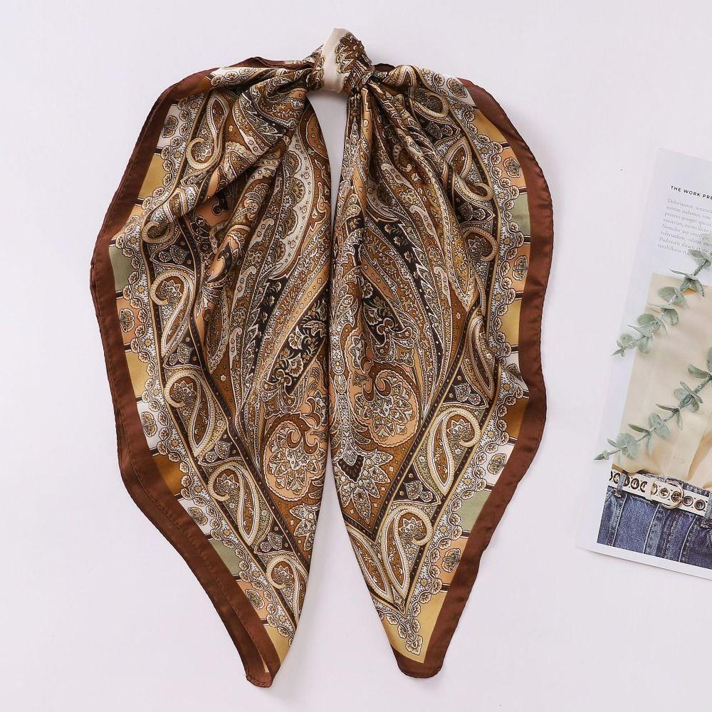 Luxury Print Neck Tie Shawl Wraps Vintage Hair Scarf Headband  Women