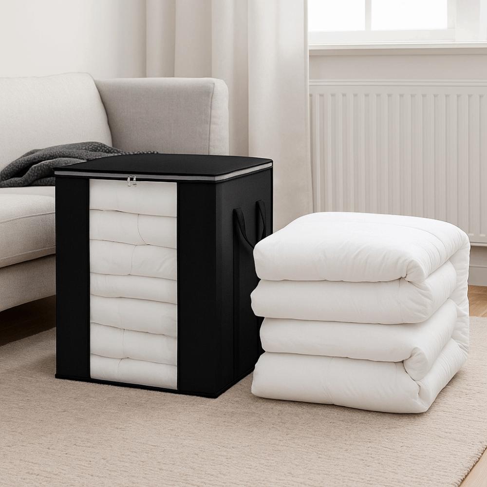 Extra Large Blanket Storage Bags Folding Breathable Clothes Storage Bins Reinforced Handles with Clear Window