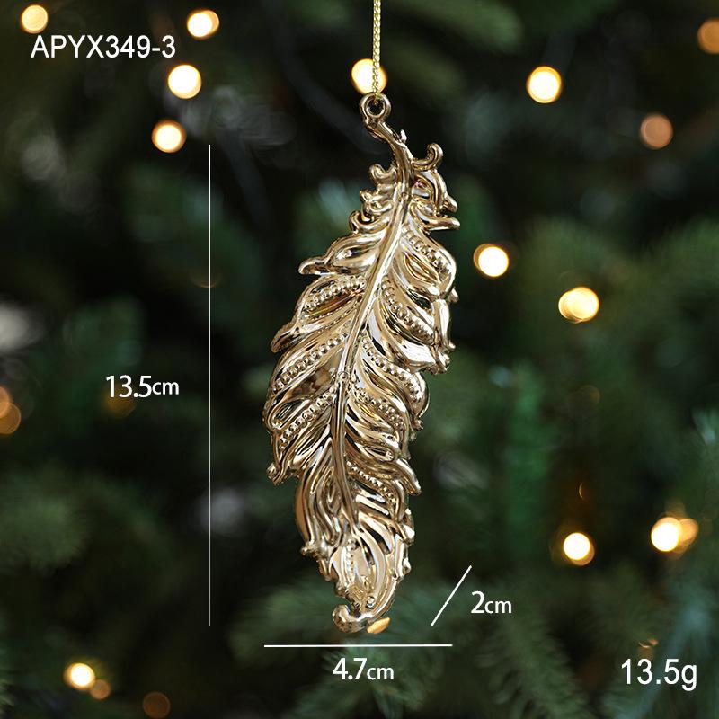 Cross-border Electroplated Christmas Tree Ornaments: Golden Snowflake & Reindeer Pendants