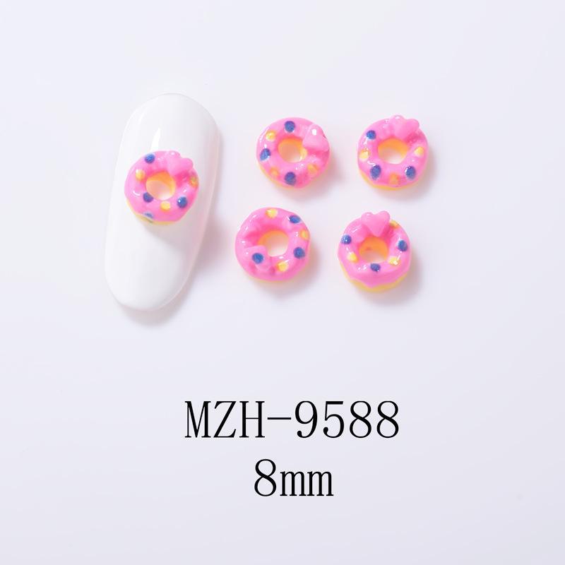 3D Cartoon Nail Accessories: Cute Ice Cream & Donut Resin Designs for Summer
