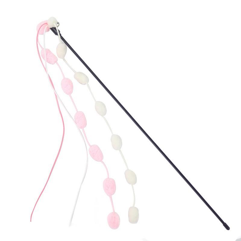Jouet pour chat canne à pêche pour chat, jouet à plumes pour chat jouet pour chat, canne à taquiner pour chat en fil d'acier bicolore à haute ténacité 6