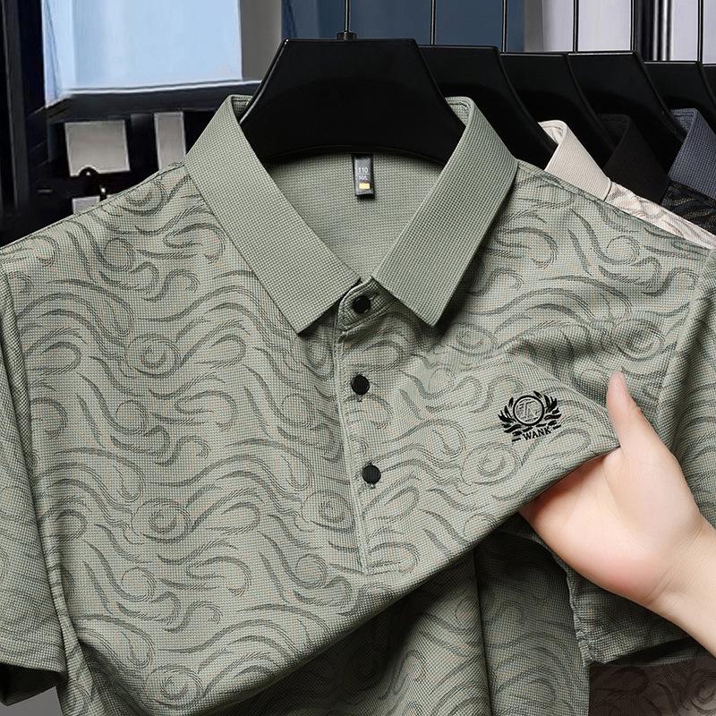 Polo Shirt Men'S Short-Sleeved Lapel Neck Medium And Upper Clothes T-Shirt Base