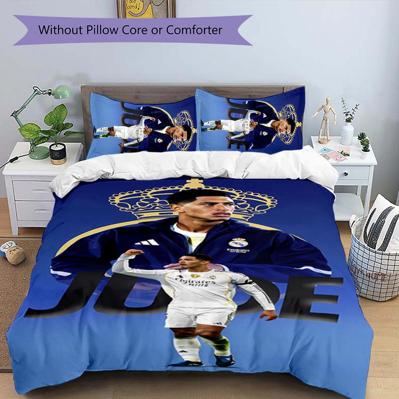 3pcs Kylian Mbappé Pattern Bedding Set Duvet Cover Set Includes Duvet Cover &pillowcases,perfect All Season Bedroom Decoration&gift