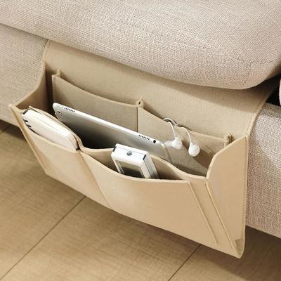 1pc Felt Bedside Storage Organizer Phone Book Magazine Holder Pockets Hanging Storage Bag Tissue Box For Bed Sofa Side Pouch