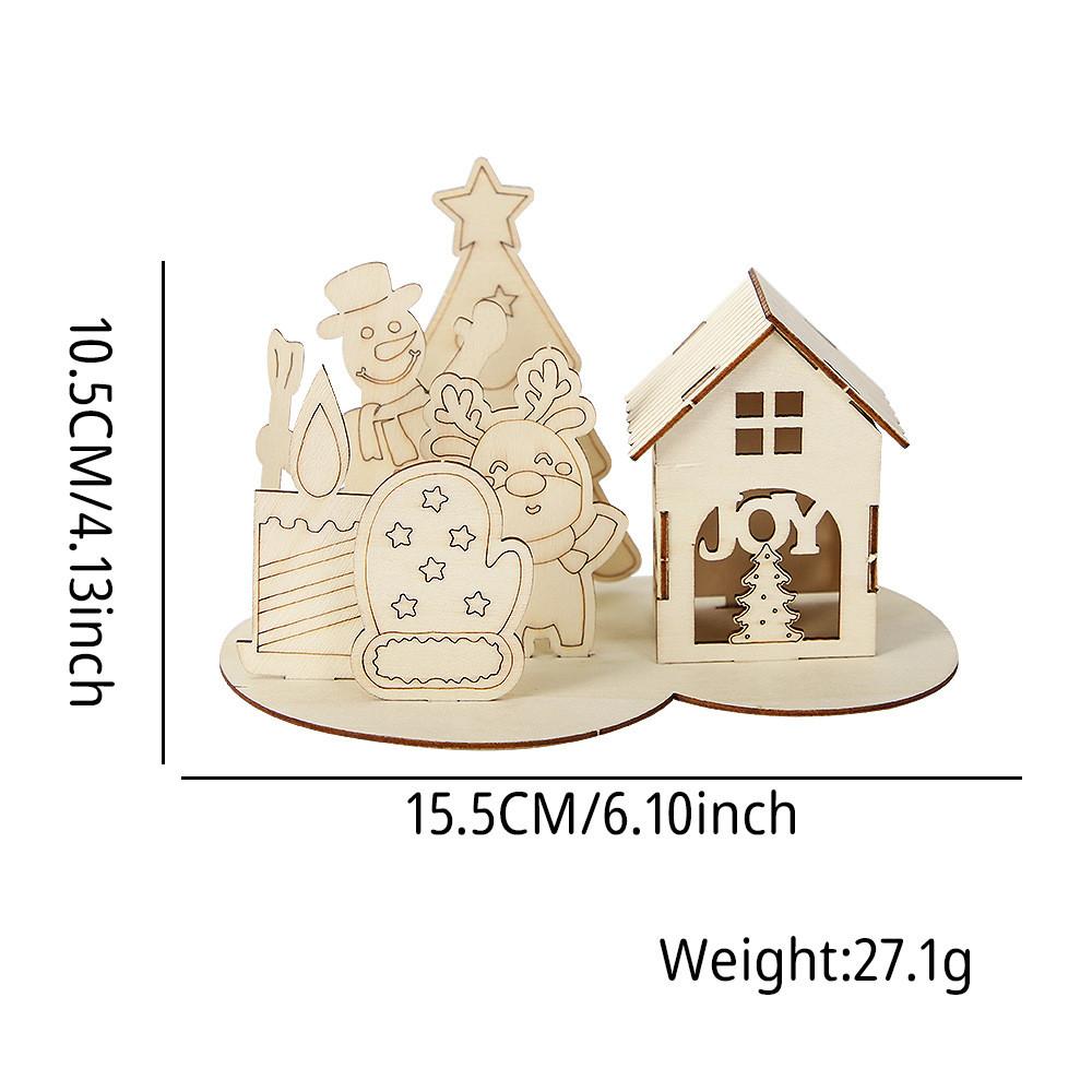 Charming Christmas Wooden Cabin Puzzle Decoration For Festive Table Displays And Diy Gifts