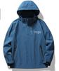 Unisex Waterproof Windproof Hooded Jacket for Mountaineering, Lightweight, Printed, Single-layer.