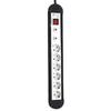 Silver Electronics-6 Outlet Power Strip with Switch Silver Electronics 49646 3680W Black