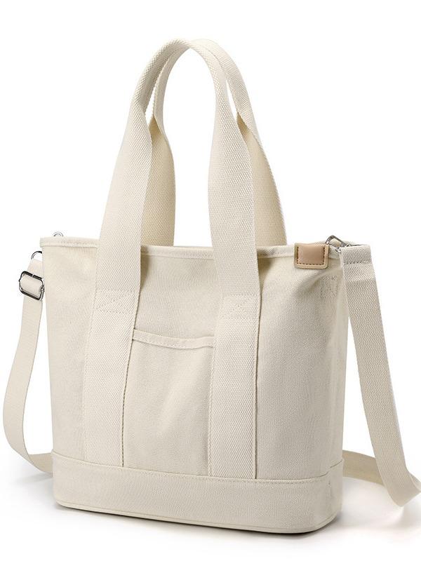 16-oz Japanese-Korean Style Women's Canvas Tote: Single Shoulder, Crossbody, Large Capacity Handbag