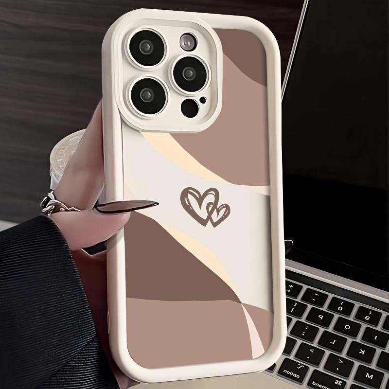 Minimalist heart-shaped phone case suitable for iPhone 17 16 15 14 13 12 11 Pro/Max/Plus anti drop and shockproof back cover