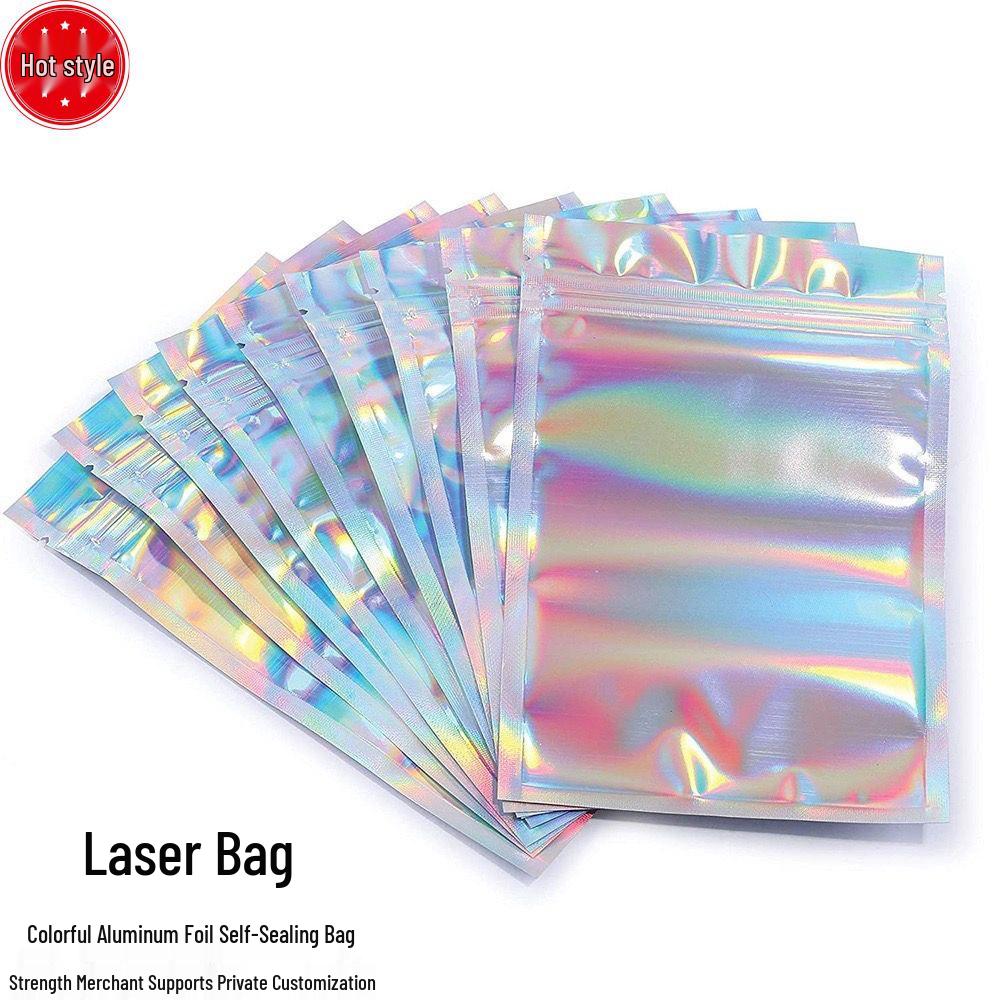Iridescent Self-Sealing Zipper Bag for Jewelry, Cosmetics, and Electronics