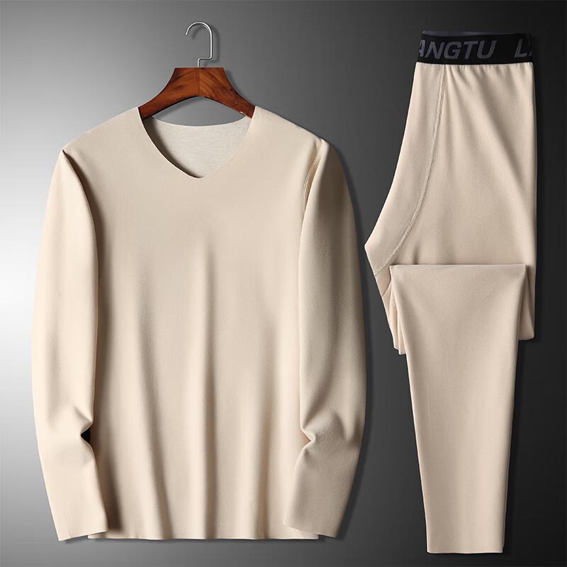 Dibinze Men's Plus Size Thermal Underwear Set
