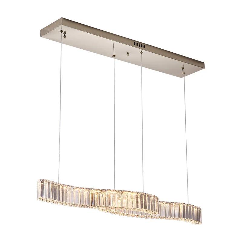 Modern Luxury Restaurant Chandelier Crystal Strip Chandelier Creative Living Room Dining Table Lamps for Room Ceiling Chandelier