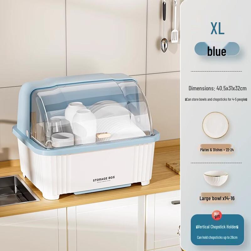Countertop Dish Drying Rack and Storage Box