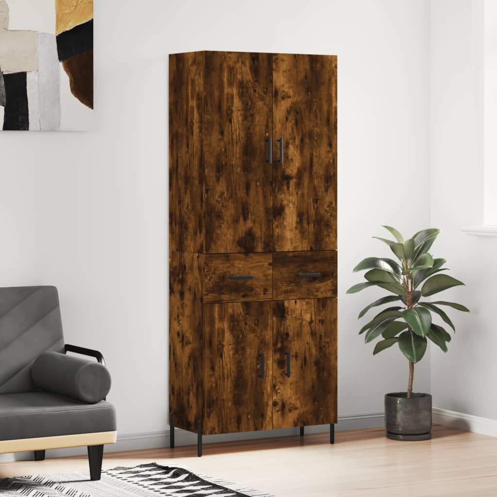 Highboard Smoked Oak 69.5 x 34 x 180 cm Particle Board