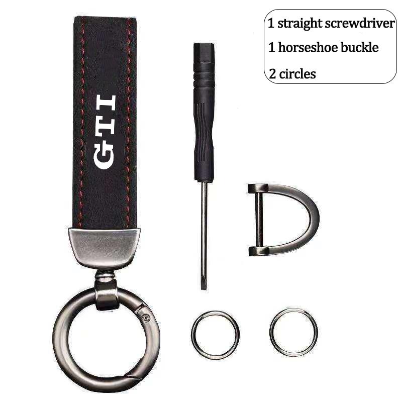 Valve Stems Caps 3D Metal/Leather Car Logo Key Chain Keyring Auto Accessorie For Volkswagen VW Polo Arteon Jetta Phaeton Teramon XV9
