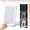 Portable LED Vanity Mirror with Three-Color Light, Stepless Dimming, Touch Control, and Flip-Up Design