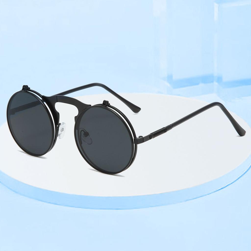 Metal Vapor Punk Flip Over Sunglasses Unisex Retro Steampunk Eyewear For Men And Women