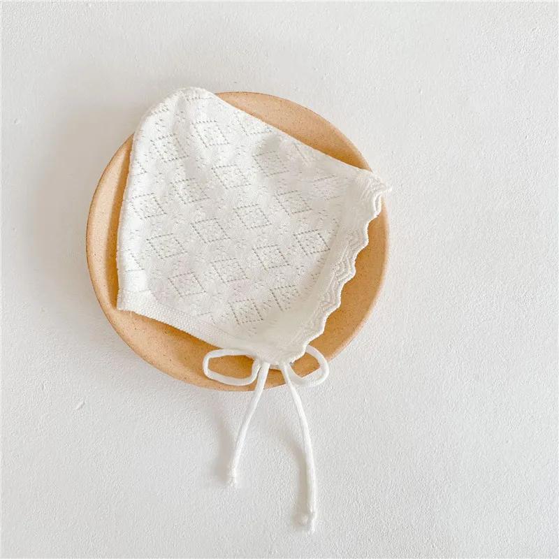 Baby Mädchen Hüte Baumwolle Einfarbig Neugeborenen Mütze Kappen für 0-24 Monate Säugling Kleinkind Strickmütze mit Spitze Blumen Kinder Kopftuch