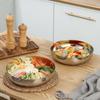 Silberne Runde Edelstahlschale, Salatschüssel, Obstteller, Esstisch-Dekoration Aufbewahrungsschale, Geschirr, Küchenutensilien