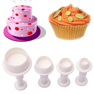 Kitchen Plastic Tool Round Circle Cookie Cake Cutter Mold Biscuit Sugar Plunger Fondant Craft Decor