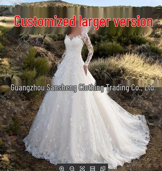 2024 Women's Lace Wedding Dress with Floral Train and Elegant Swing Evening Gown