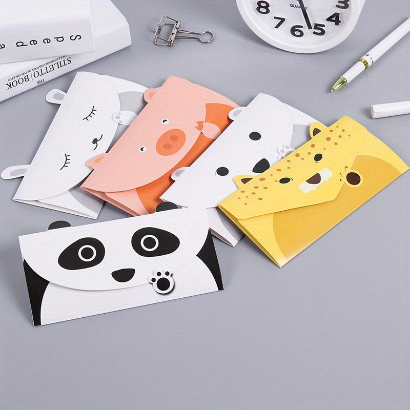 

10pcs Random Color Cartoon Animal Envelope Message Thank Card Birthday Party Invitation Greeting Holiday Universal Sheet