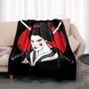 Japanese Geisha Printed Blanket for Sofa Bed Travel Camping Living Room Office Conditioning Blanket for All Seasons Gifts