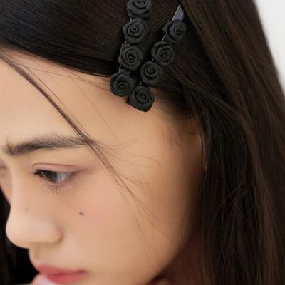 FANTASTIC PLANET [2SET] Black Rose Hair Pin